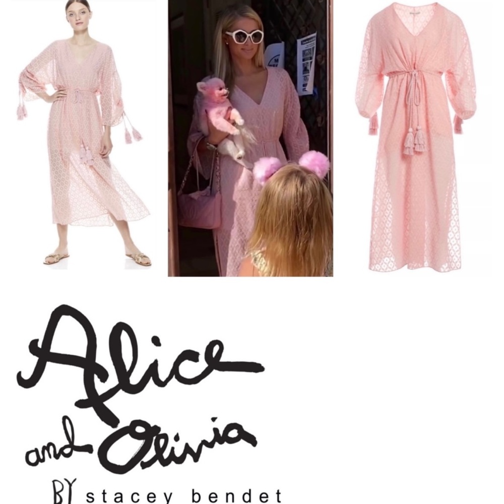 Alice+Olivia NWOT Esmeralda Side Slit Silk Blend MIDI Dress